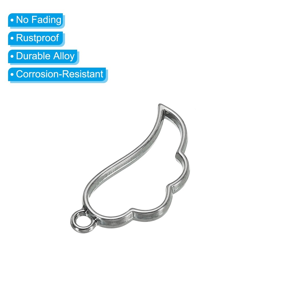 Open Alloy Rear Beast Pendants, 10pcs Wing Cable Size, Black