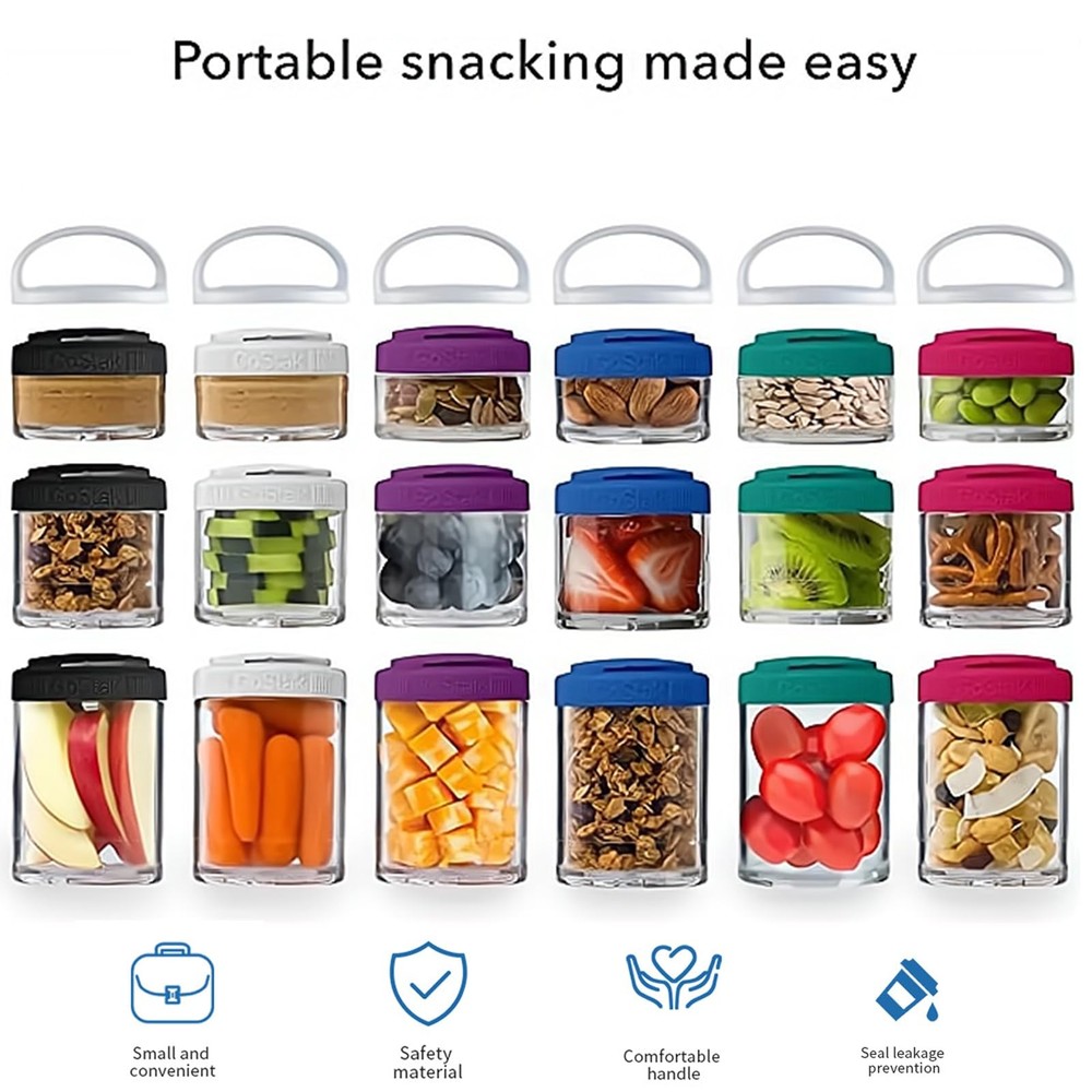 Manwetye 2PCS Stackable Snack Container and Protein Powder Black, Green
