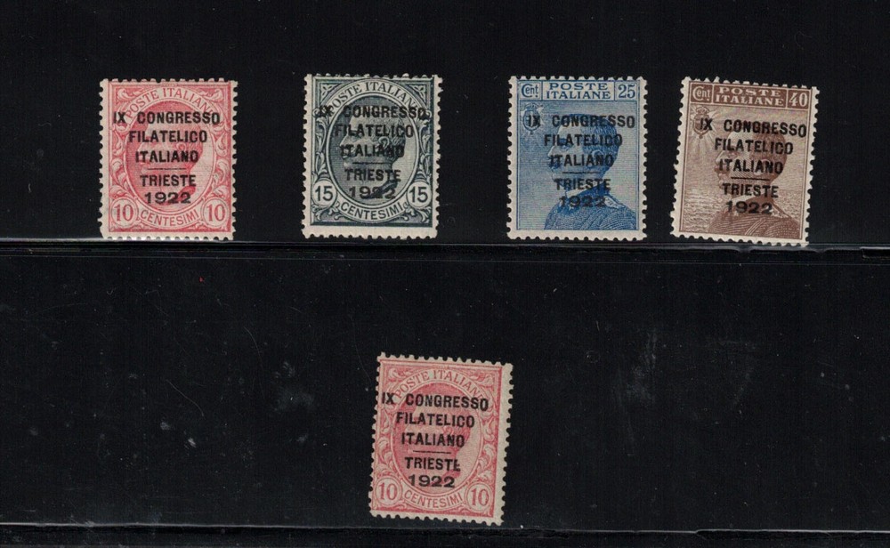 Italy #142a - #142d & #142a Broken E Variety Error Mint Fine Full OG Hinged