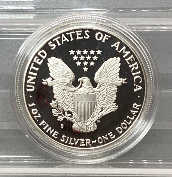 1987 S American Proof Silver Eagle - With Box & CoA