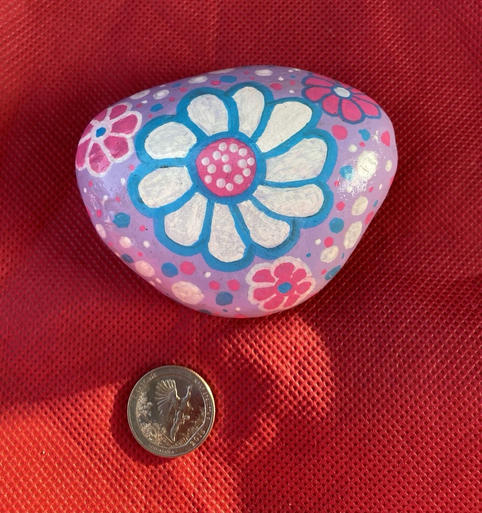 Hand painted Floral Rock