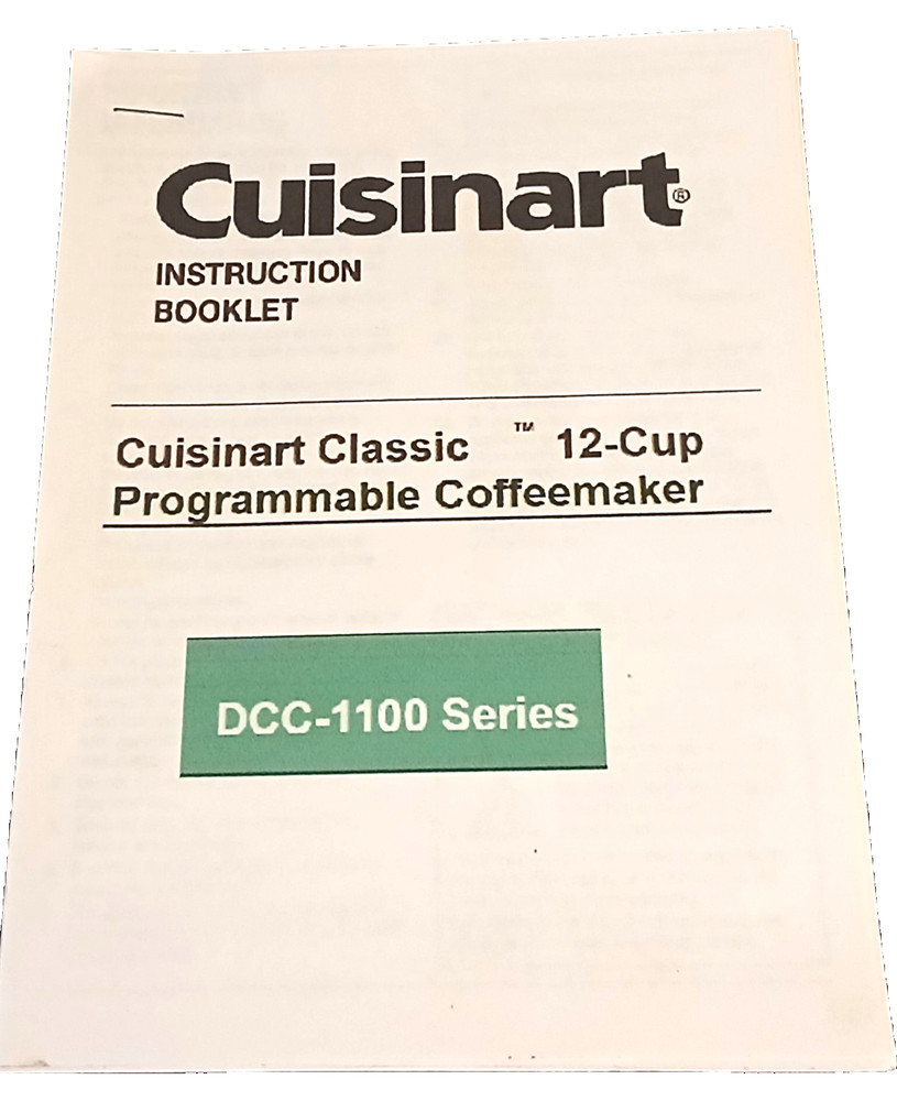 Cuisinart 12-Cup Programmable Coffee Maker Self Cleaning Model DCC-1100