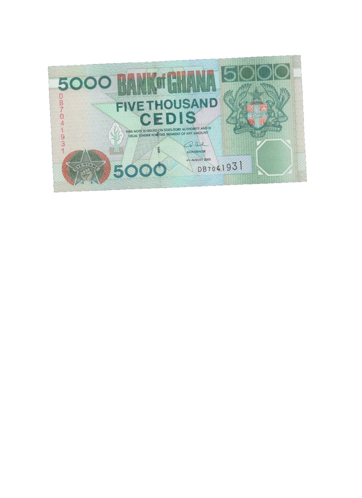 GHANA 2003 5000 CEDIS BANKNOTE P334i UNCIRCULATED