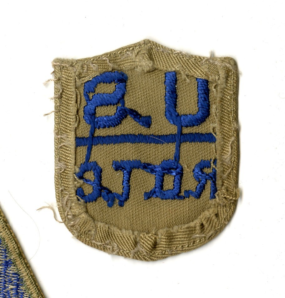 US ROTC Medium Blue Thread on Khaki Twill WWII Vintage