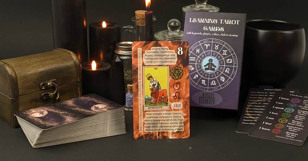 Witchy Cauldron Learning Tarot Cards with Meanings on Them, for Beginners