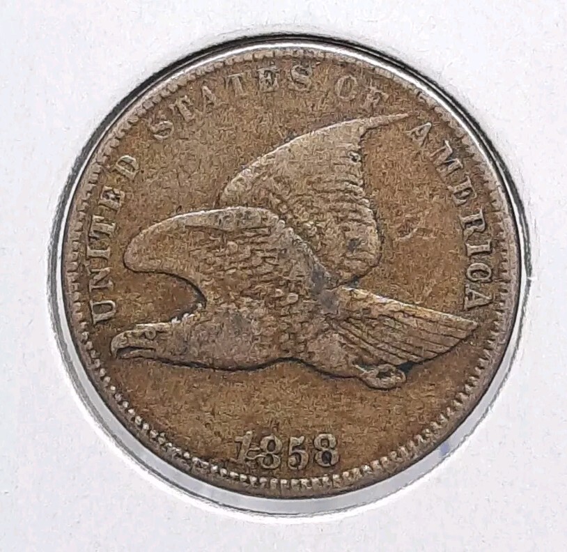 1858 USA Flying Eagle Penny 1 Cent Copper Coin