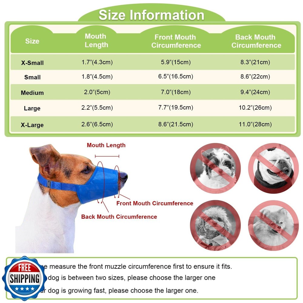 Coppthinktu Dog Muzzle for Small Medium Sized Dogs Anti Biting Barking Chewin