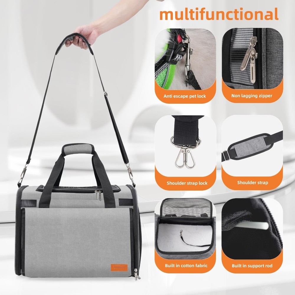 Cat Carrier Backpack - Multifunctional, Firm & Foldable with Roll-Up Shade, B...