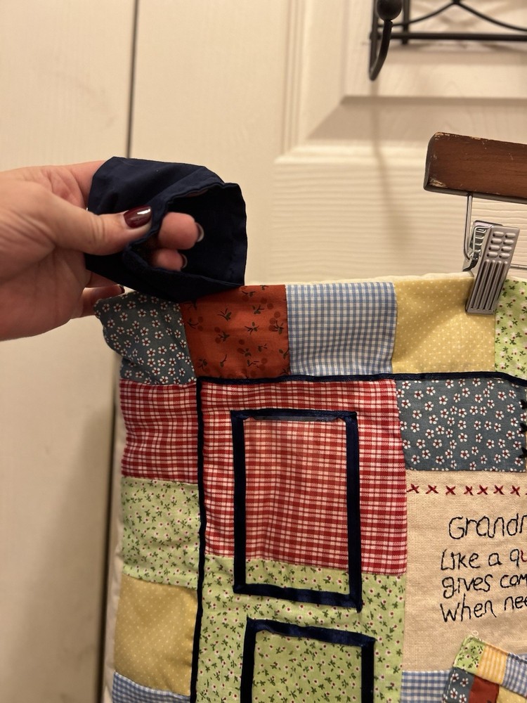 Grandma's Quilted Photo Collage Changeable Display Patchwork Wall Hanging
