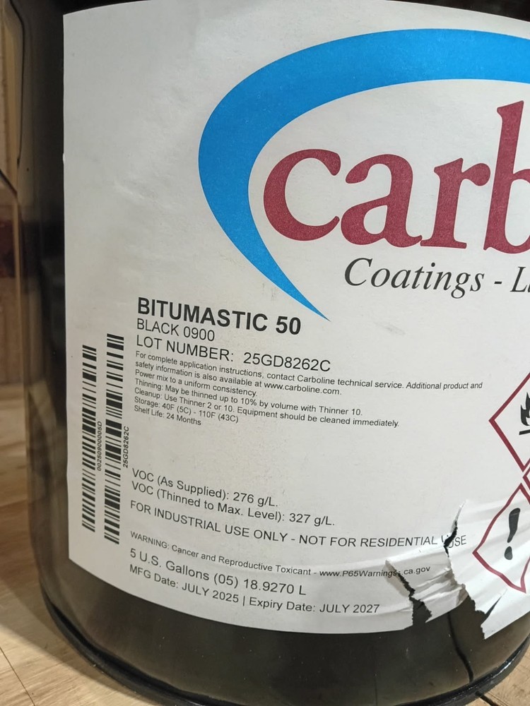 Bitumastic Protective Coating, No 50, Black, Tar Scent, 5 gal