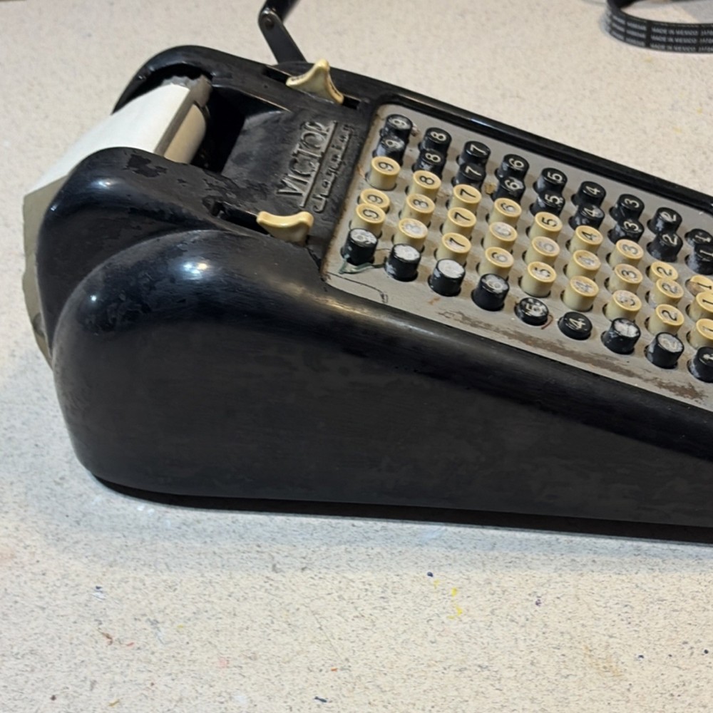 Victor Champion Vintage Mechanical Adding Machine Black