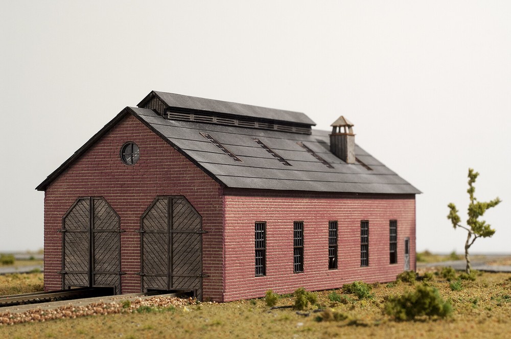 Laser Cut N Scale 2 Stall Engine House Building KIT.