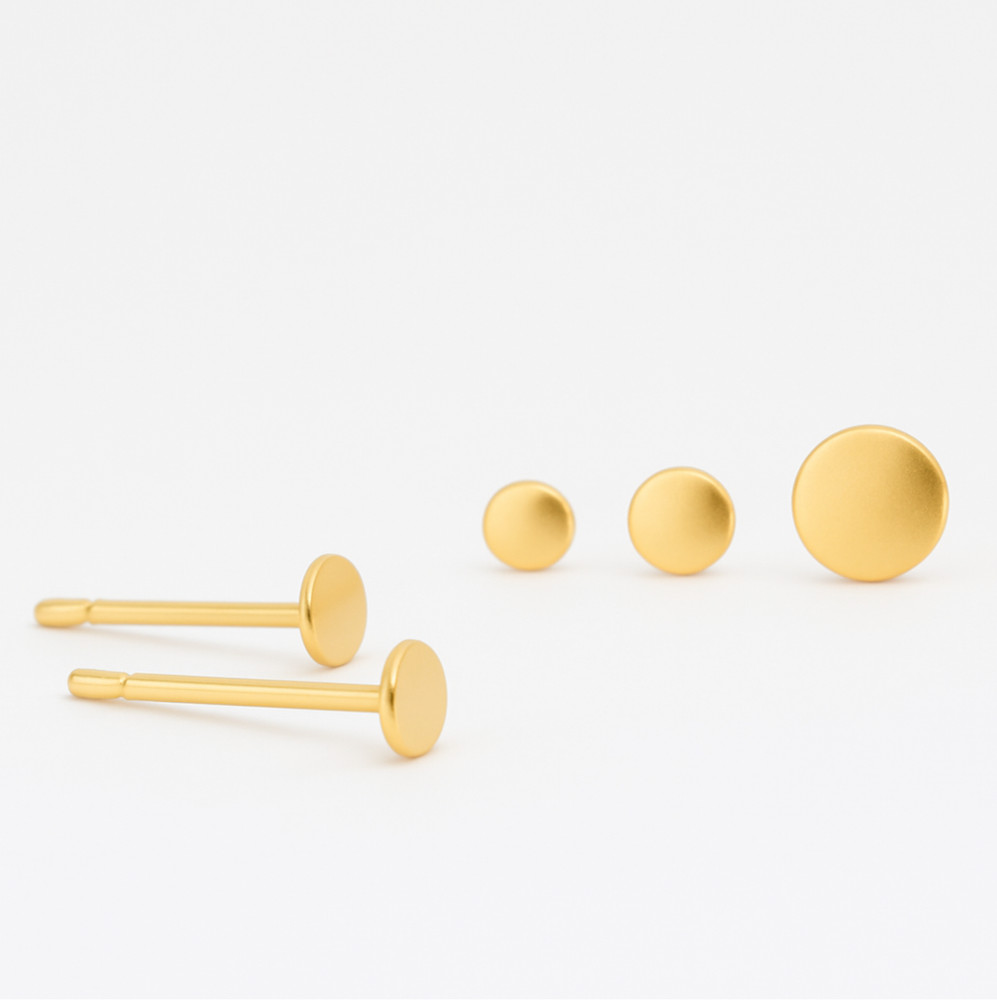Mens Stud Earrings - Small Circle Studs