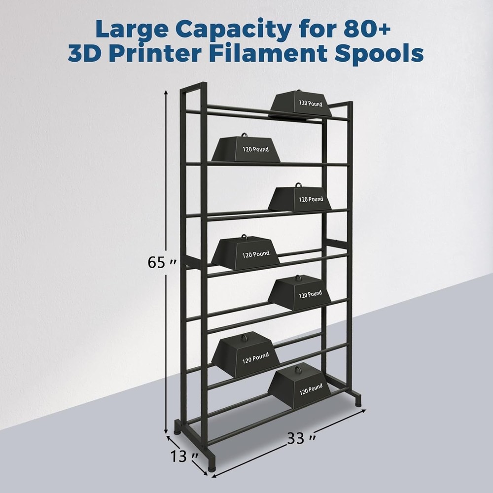 Heavy-Duty 3D Printer Filament Storage Rack - Large Capacity & Adjustable