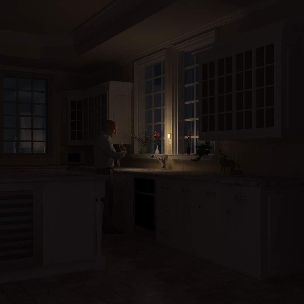 Plug in Motion Lights with Adjustable Brightness,Warm White Motion Activated ...