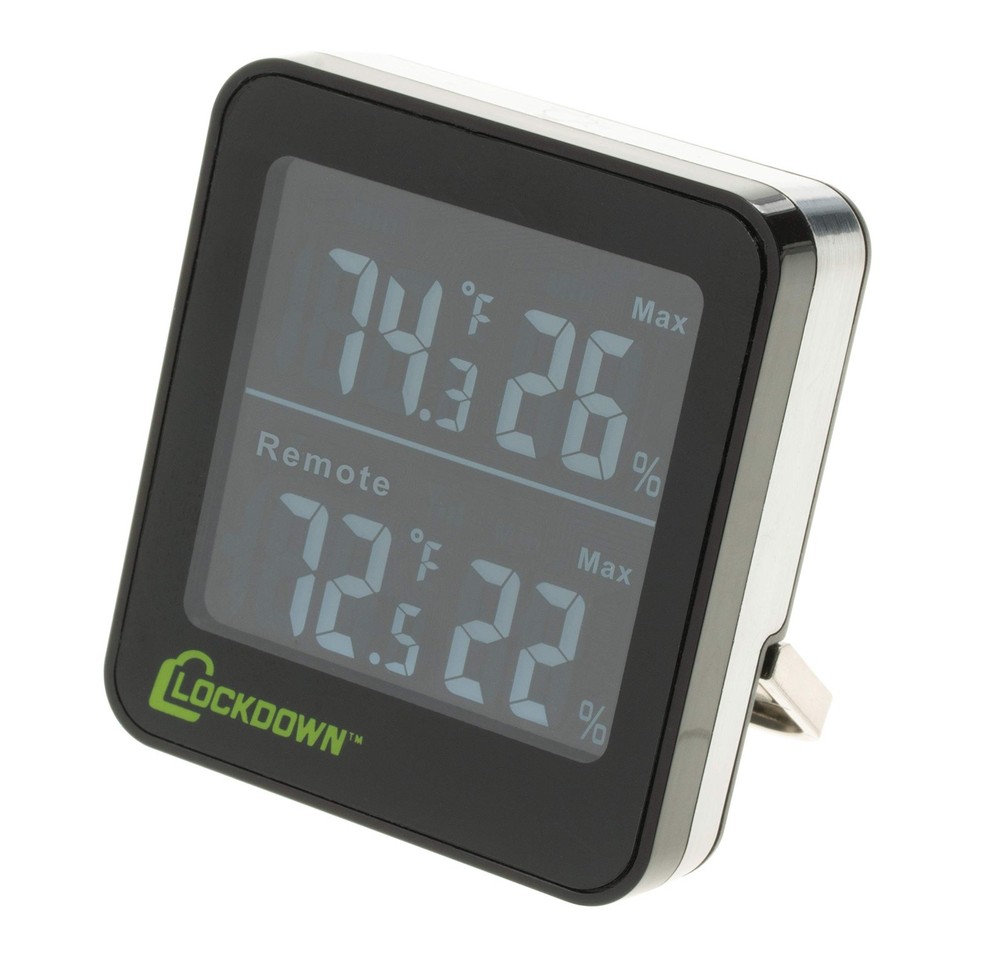 LOCKDOWN Digital Hygrometer with Convenient Design, Backlit Screen and Min/Ma...