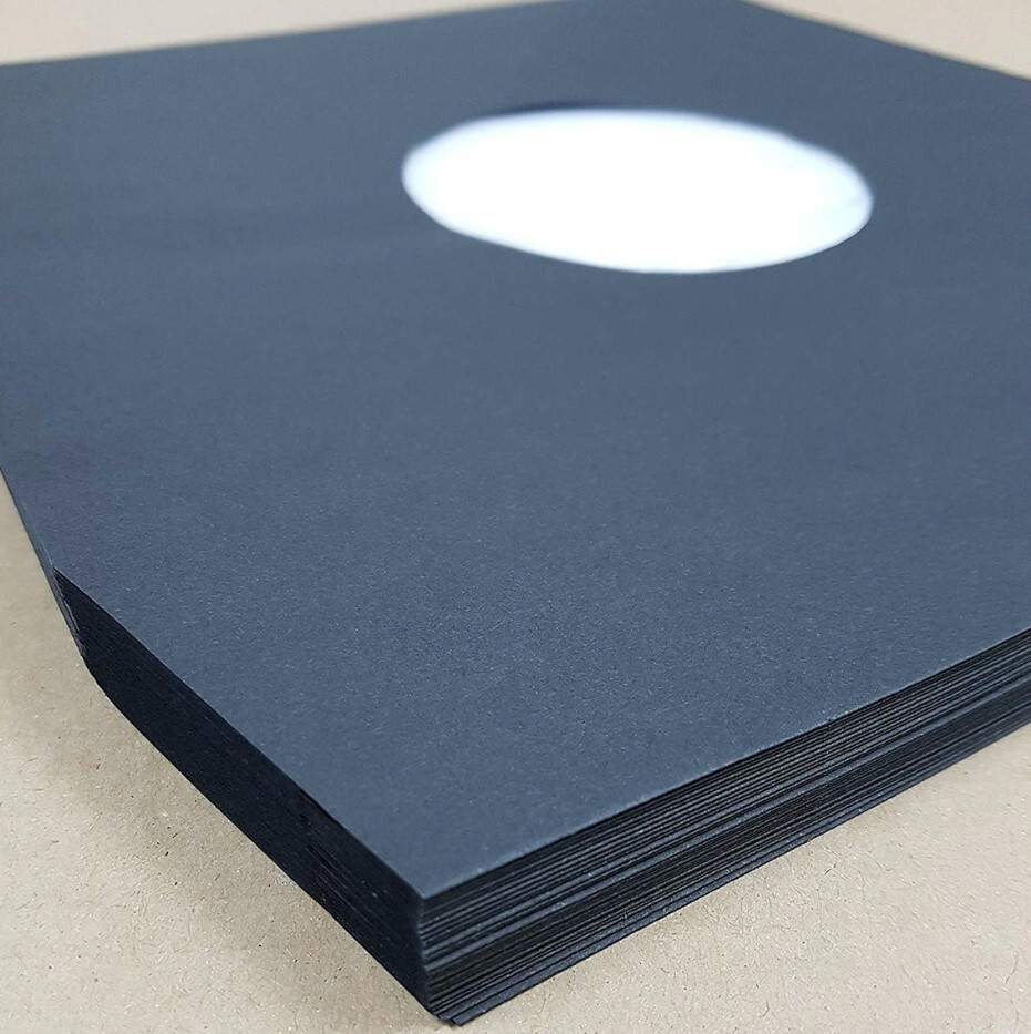Premium 12" Poly Lined Black Paper Replacement Vinyl Record Inner Sleeves New