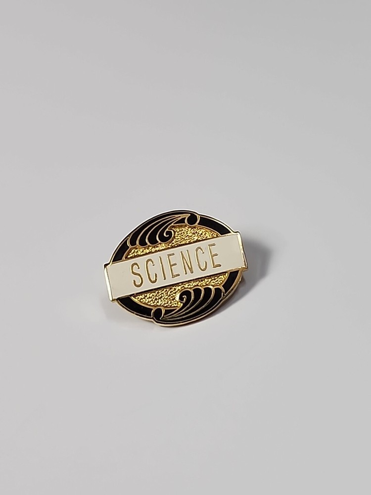 Science Recognition Award Lapel Pin Black White & Gold Colors #2
