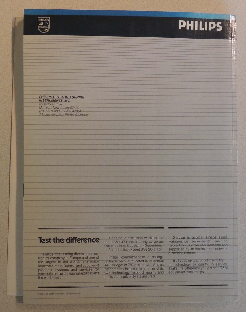 Fluke Philips test & Measurement Catalog 1987- 1988
