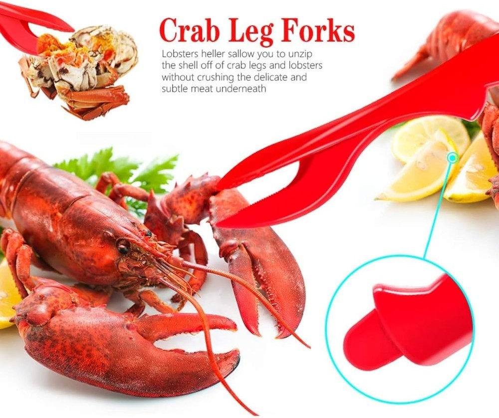 19 Pcs Seafood Tools Set, Crab Crackers And Tools Set, Include 4 Crab Crackers,