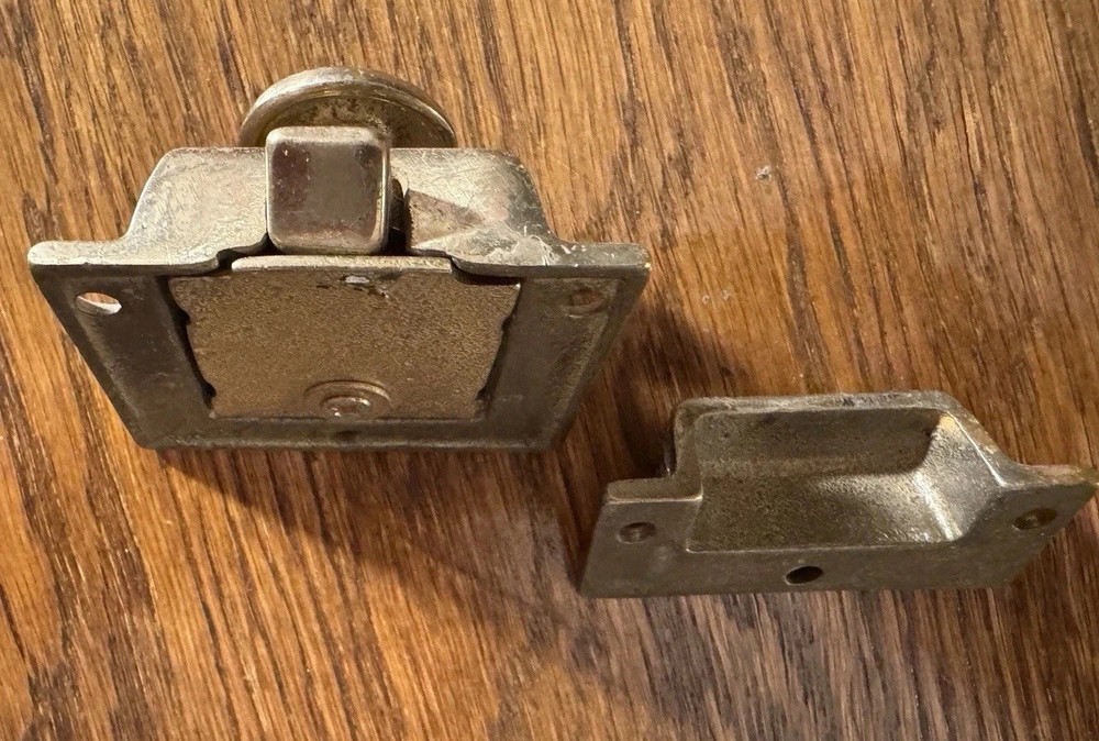 Vintage Solid Brass Cabinet Bolt Latch – Decorative Surface Mount Hardware