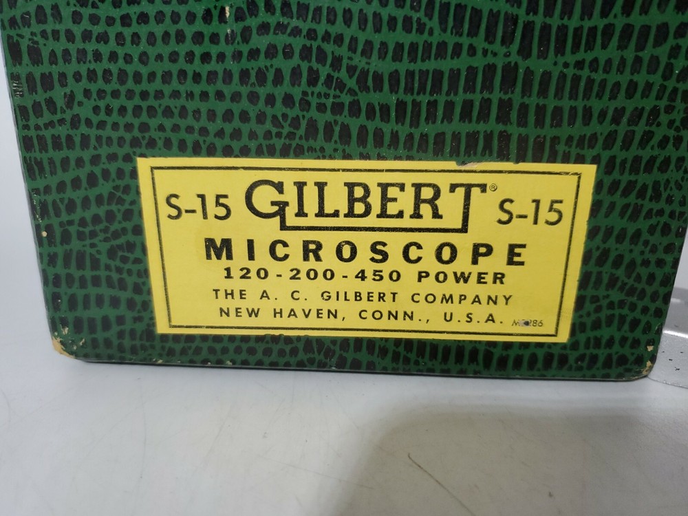 Vintage Gilbert Microscope with Original Green Case S-15