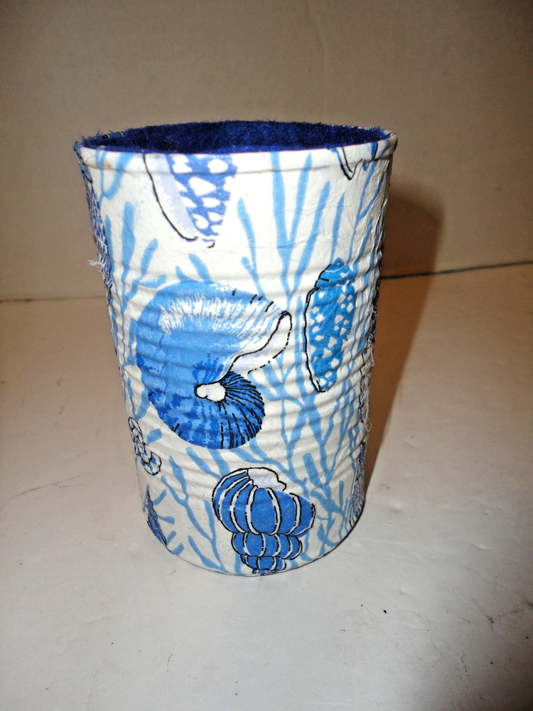 Decoupage Tin Can, Ocean Life Design ( Handmade)