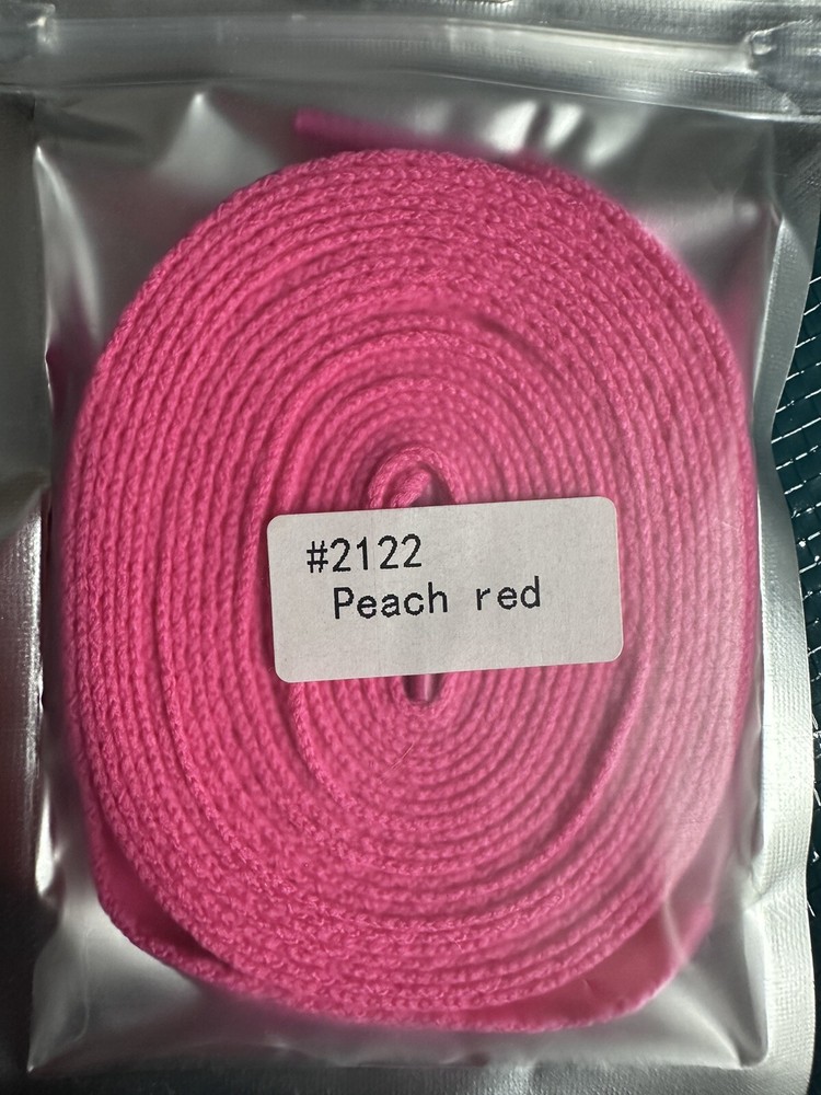 Peach Red Shoe Laces. 47” Long.