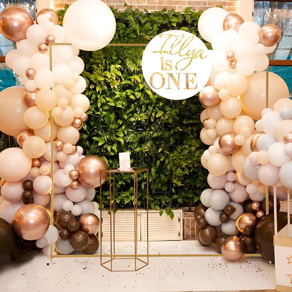 Wedding Square Arch Frame Flower Balloon Backdrop Stand Party Event Decor Gold