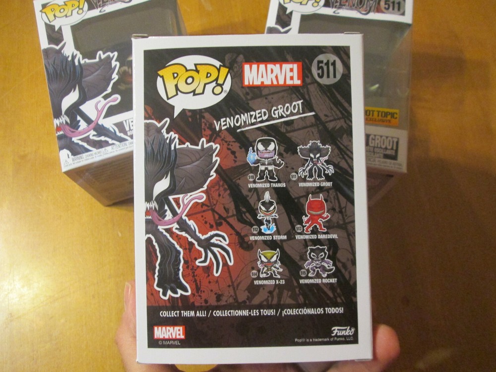FUNKO POP MARVEL VENOM VENOMIZED GROOT 511 GITD GLOWS IN THE DARK HOT TOPIC READ