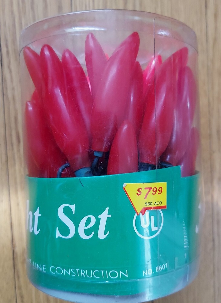35 Red Chili Pepper Light String Set - Vintage - NEW