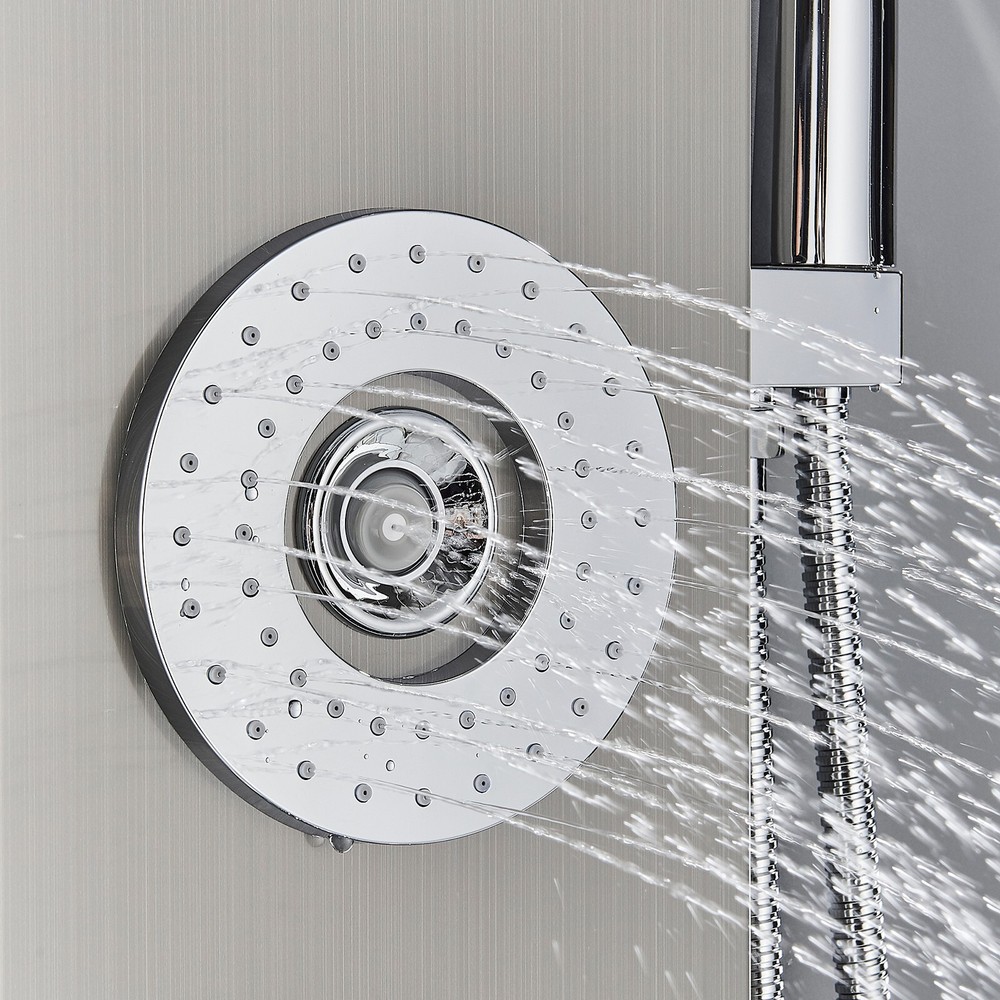 LED Shower Panel Tower System Massage Jets Rain&Waterfall Shower Faucet
