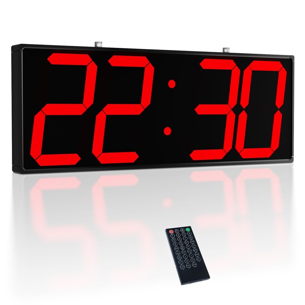 Digital Wall Clock with Double Sided Display, Large LED Clock with Timer,Alar...