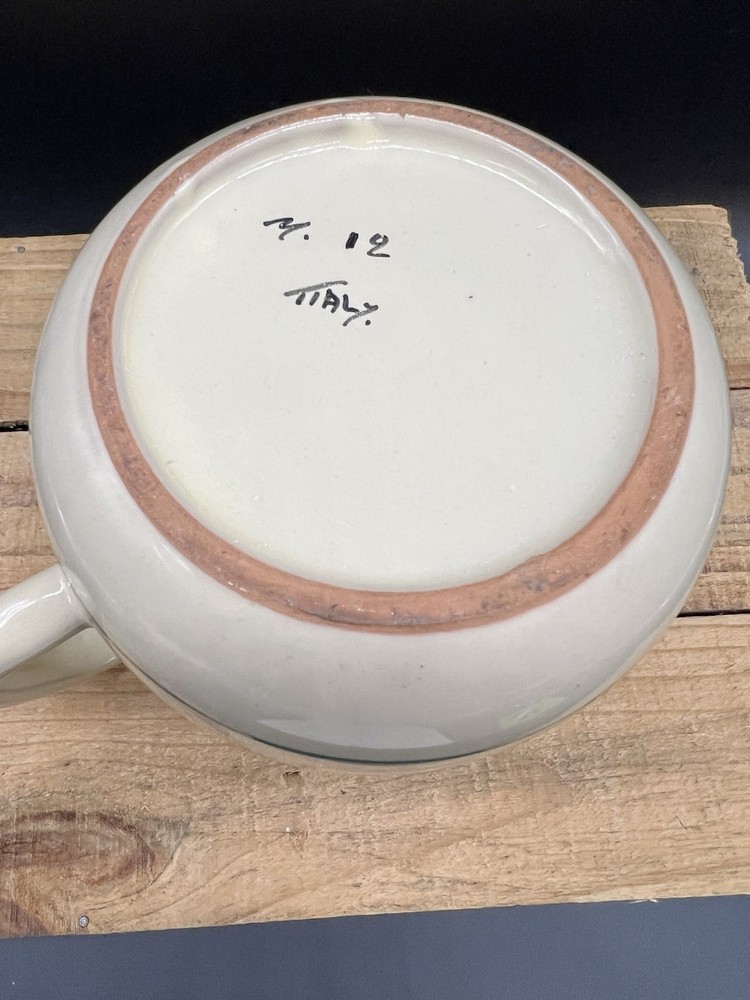 Made In Italy Holly Hand Decorated Stoneware Pitcher
