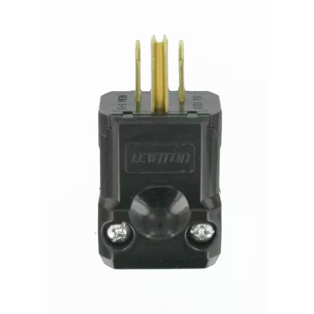 15 Amp 125-Volt Python Straight Blade Grounding Plug, Black 5256-VB