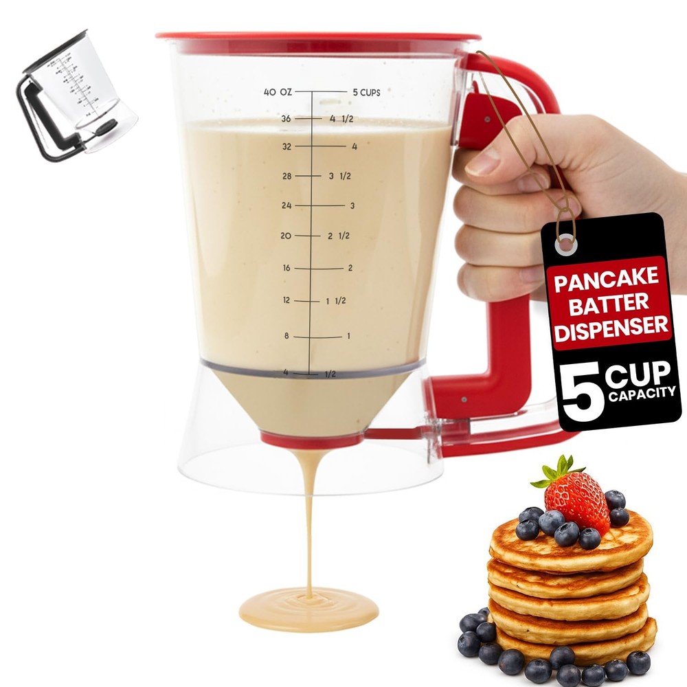 Eggssentials - Pancake dispenser, 5-Cup/1200ml Pancake Dispenser for Batter, Cup