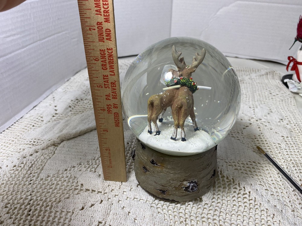 Martha Stewart 7” Stag&doe Snowglobe Musical Pristine E75