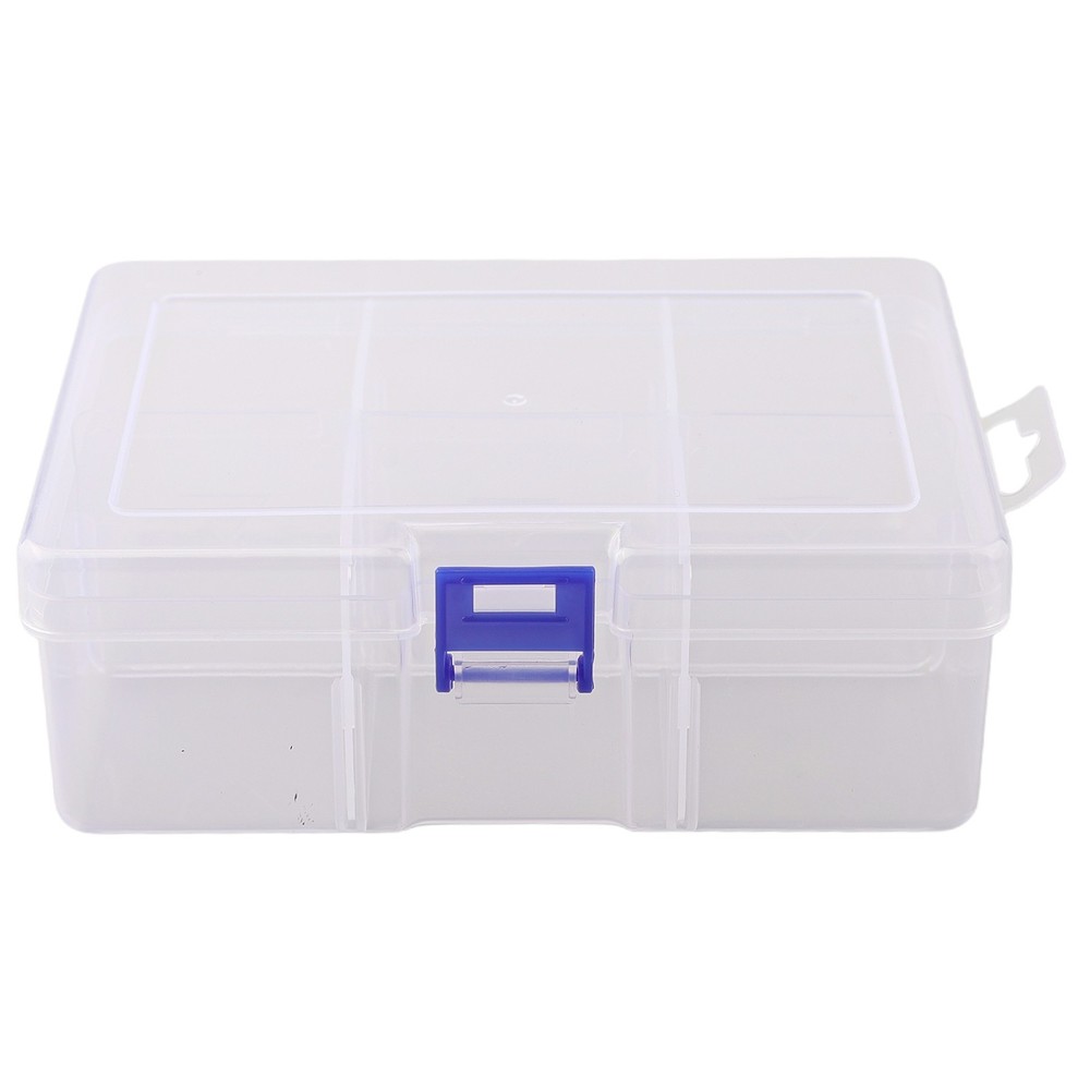 Secure Lockable Plastic Organizer Case with 6 Grids for Small Accessories
