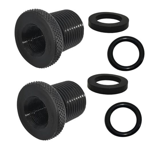 2 Pack Thread Adapters and Washers, 1/2 * 28-3/4 * 16, Black