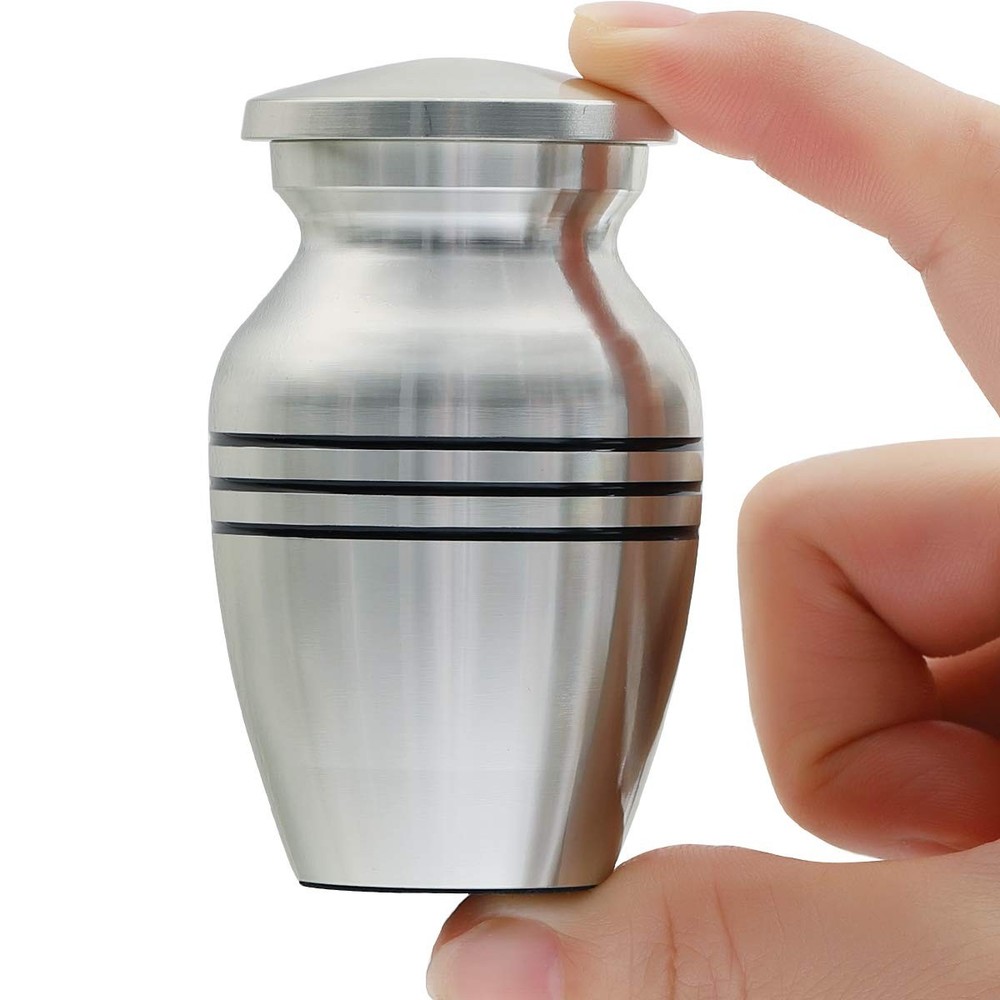 ICOKEE Small Keepsake Urn for Human Ashes or Pet 1 Urn, Silver