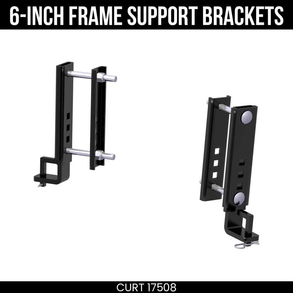 CURT TruTrack Adjustable Support Brackets for 6 Inch Trailer Frames Replacement