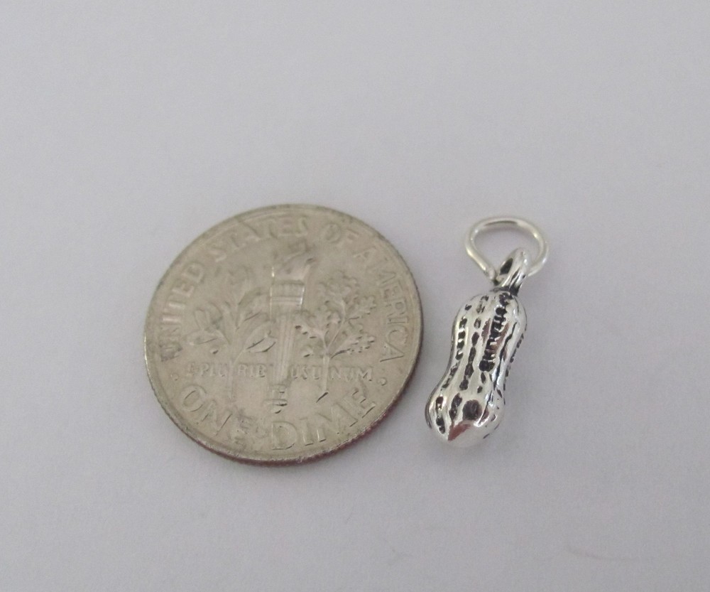 Sterling Silver 3d peanut small charm
