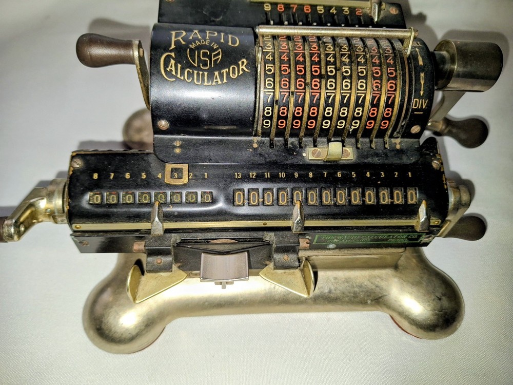 Vintage The Rapid Computer Co Adding Machine, 1800s