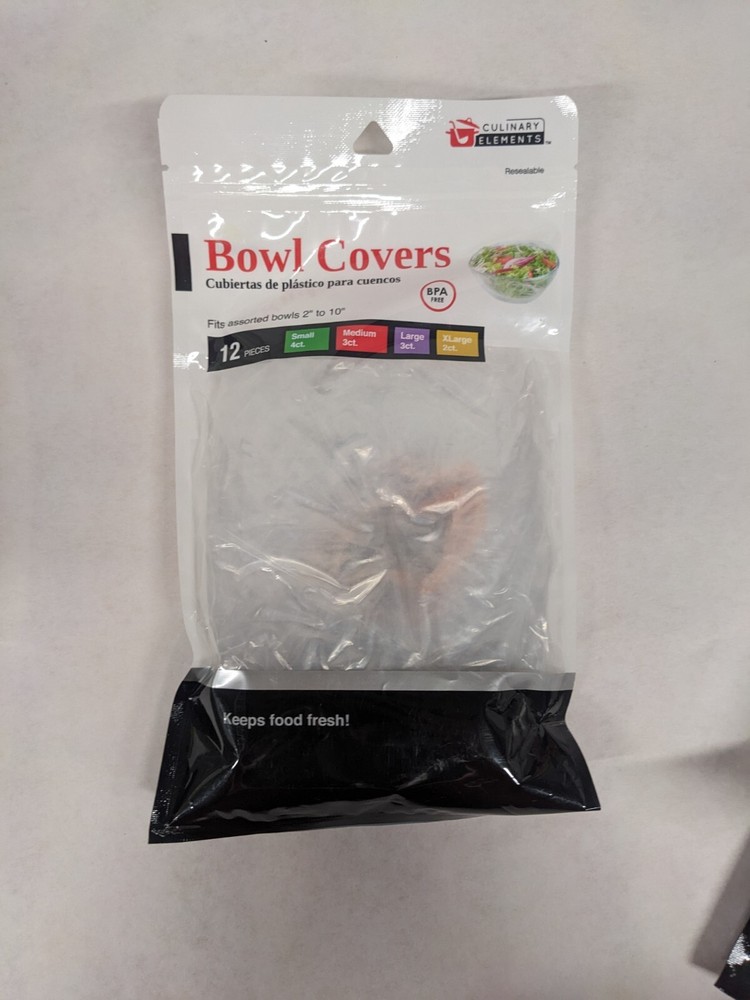 Culinary Elements Bowl Covers 12 Pack Variety Sizes, New