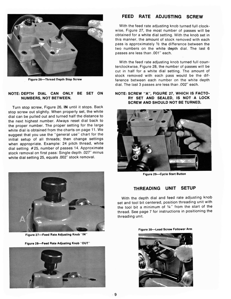 Hardinge Auto Thread Unit on HC-AT Super Precision Chucker Operator Manual #1719
