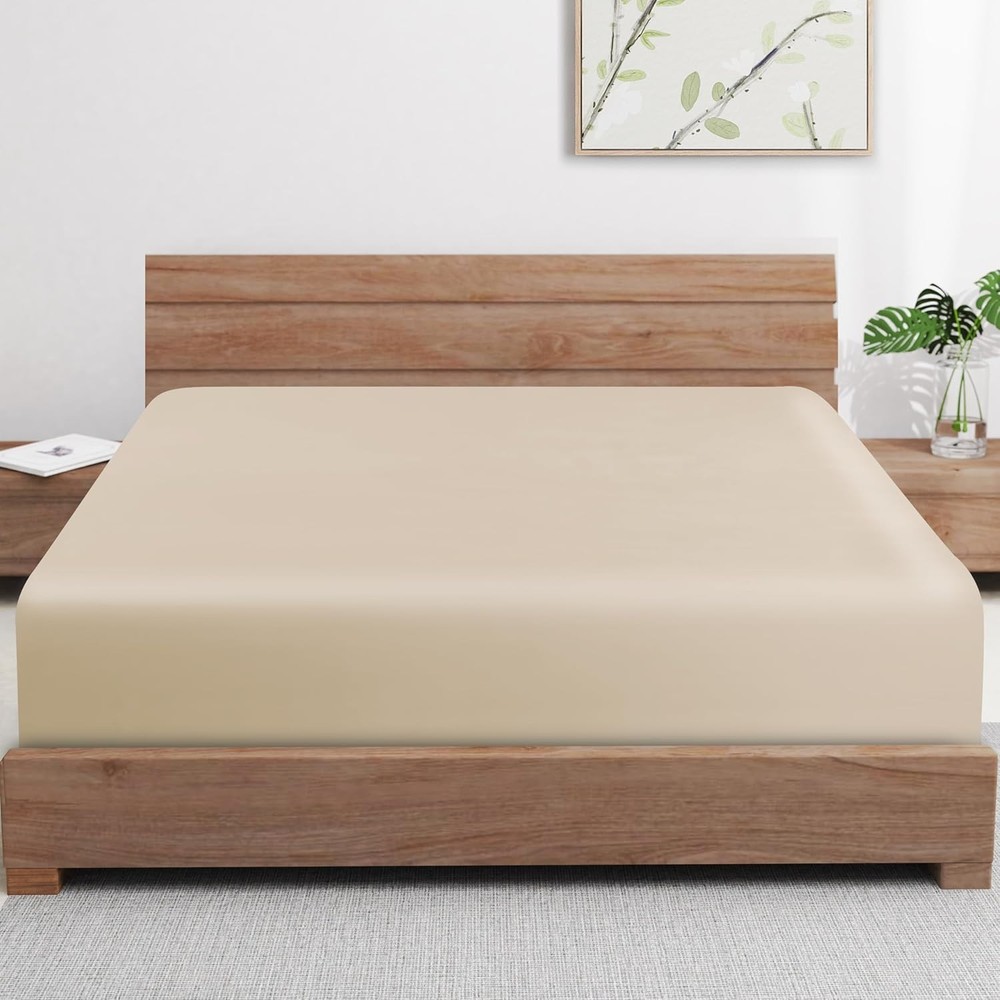 Bamboo Viscose Cooling Fitted Sheet King Size Only, 400 Thread Count, 16" Dee...