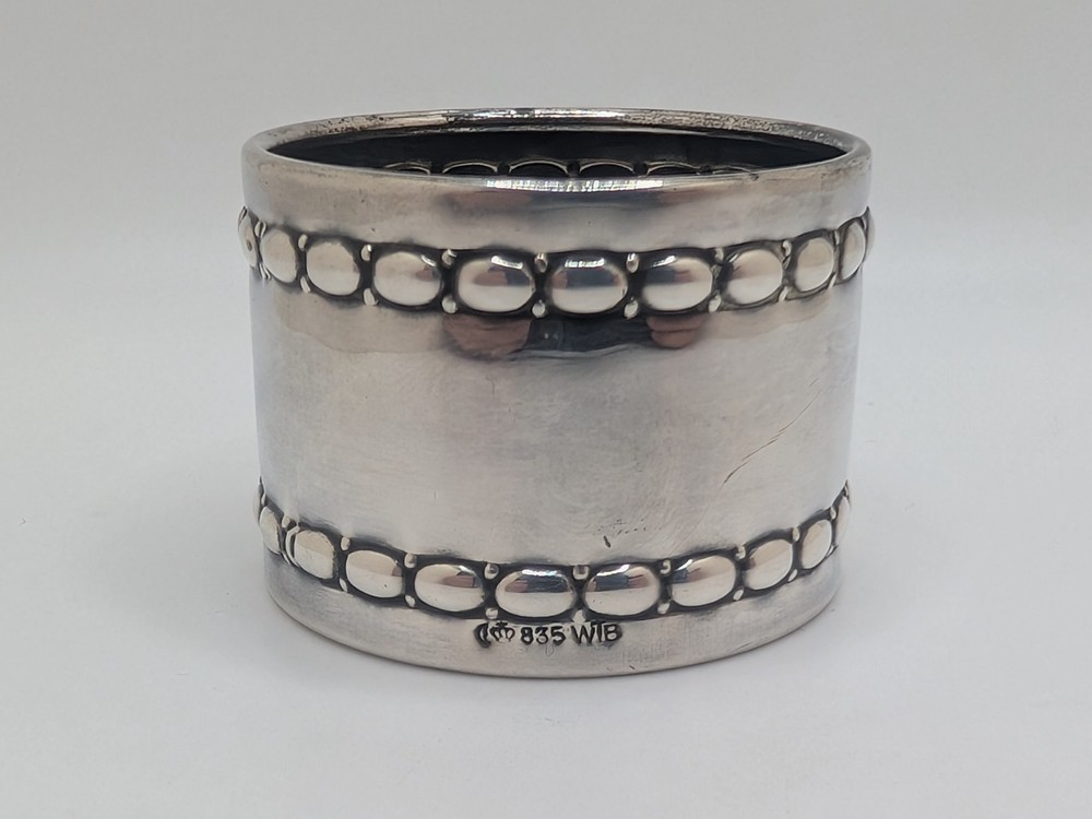 Antique German 835 Silver Napkin Ring "AA" or "EE" initials engraving