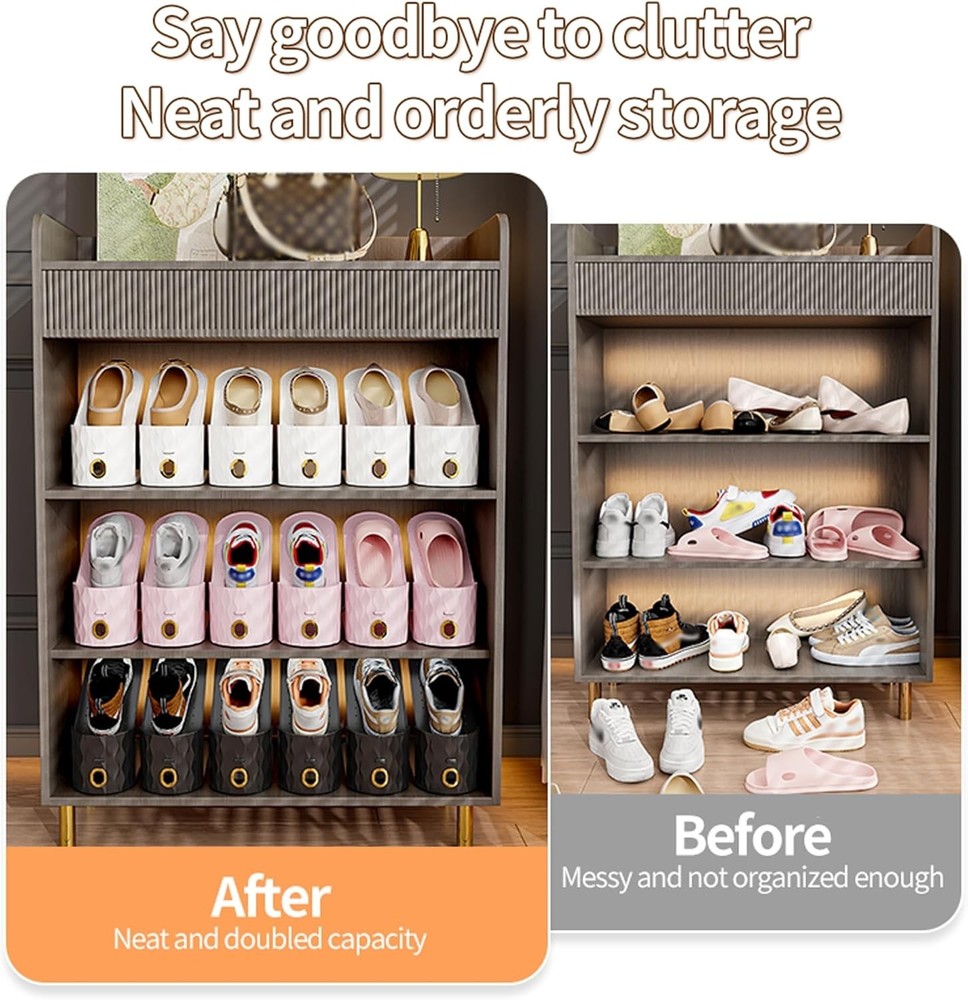 15 Pack Shoe Slots Organizer, Adjustable Shoe Stacker for Closet Storage, Dou...