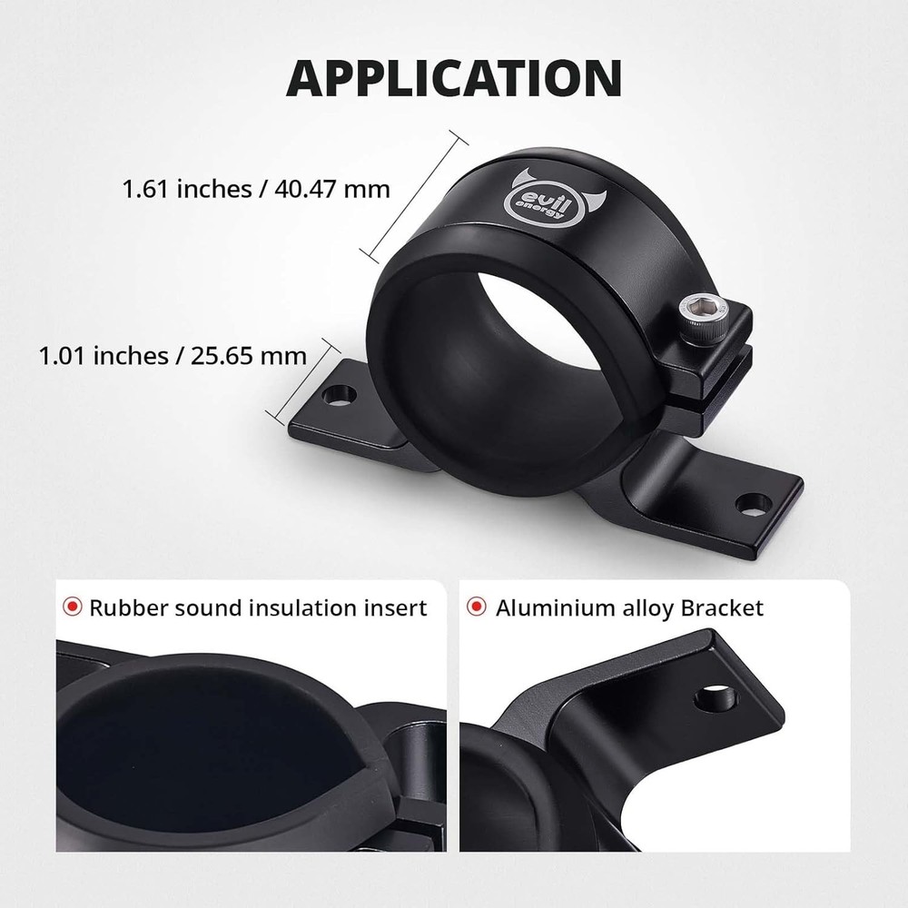 60mm Fuel Filter Mounting Bracket, Fuel Pump Clamp Holder Black