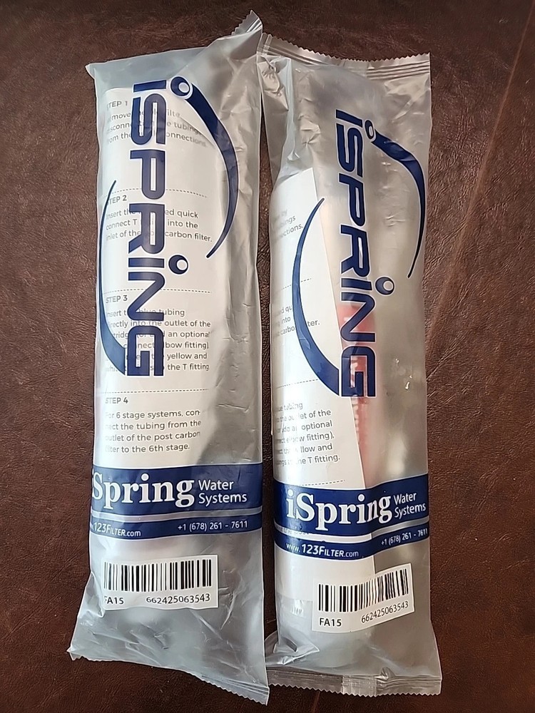 2 Pk iSpring FA15 Alkaline Replacement Water Filter 10" Inline Quick Connect RO